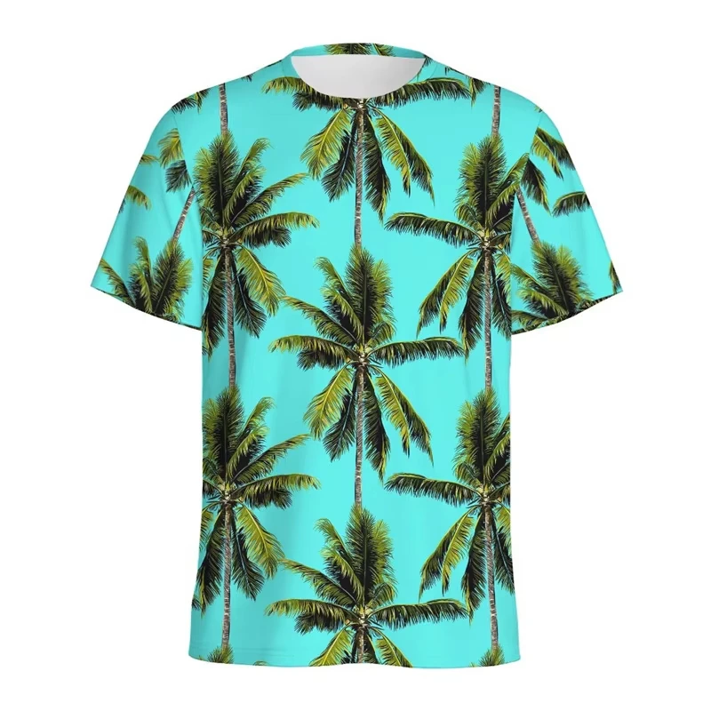

Hawaiian Coconut Plant 3D Printing T-shirt Leisure Vacation Summer Comfortable T Shirt Men's Wear Fashion Breathable Outdoor Tee