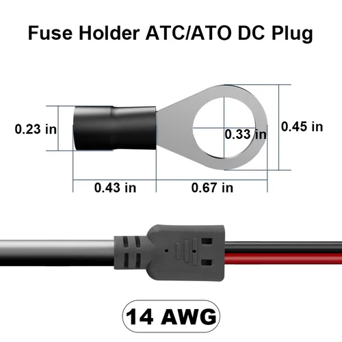 Imagen 2 del producto Para Starlink Mini Cable de alimentación específico DIY 18AWG arnés de extensión de cableado con portafusibles automotriz ATC/ATO enchufe CC impermeable
