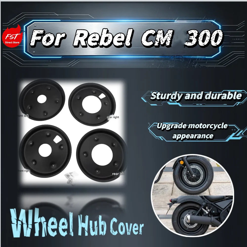 

For Rebel CM300 CNC Aluminum Alloy Full Closed Wheel Hub Cover Full Coverage Rim Disk Protector Mod Accessories