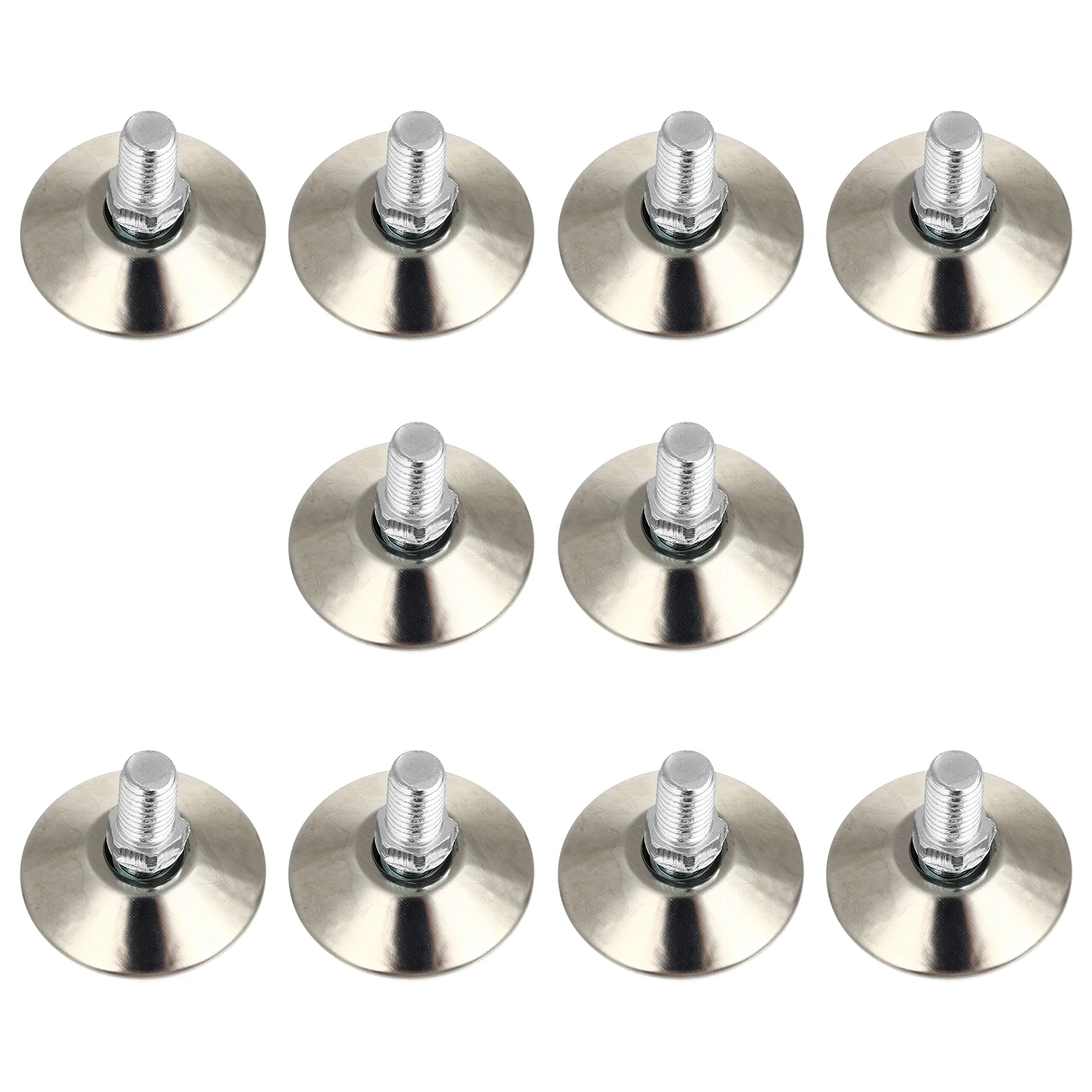 10 Pcs Furniture Legs Straightener Adjustable Swivel Leveling Feet Chair Heavy Leveler Silver