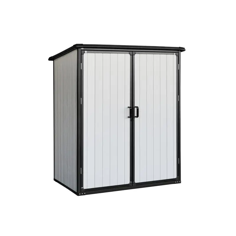 

Outdoor Storage Shed 5x3FT Waterproof Resin Cabinet with Lockable Doors for Bikes and Patio Furniture Accessory Storage