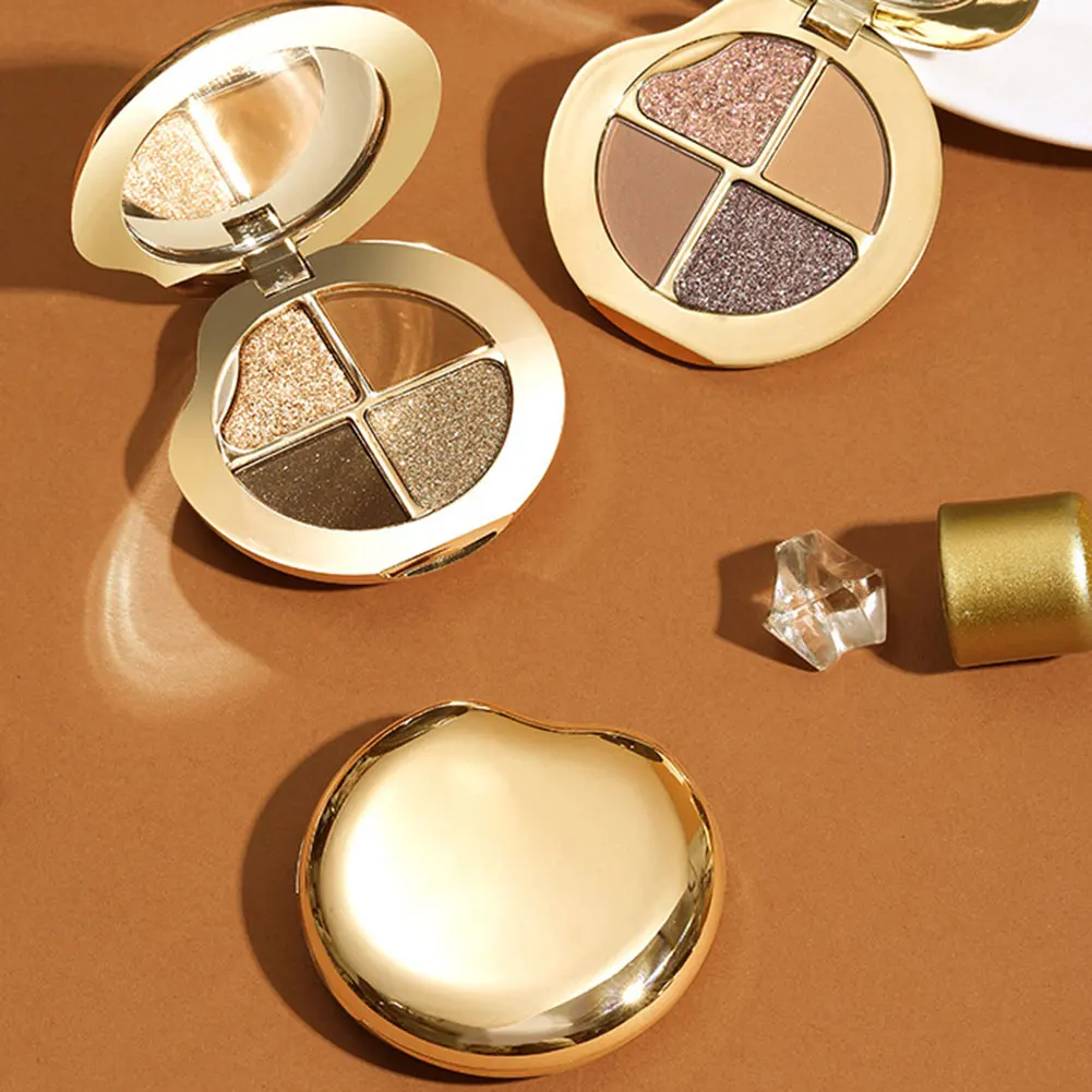 4 Color Eyeshadow Palettes Matte Glitter Highlighter Makeup Waterproof Long Lasting Eye Makeup Tool No Fading Daily Makeup