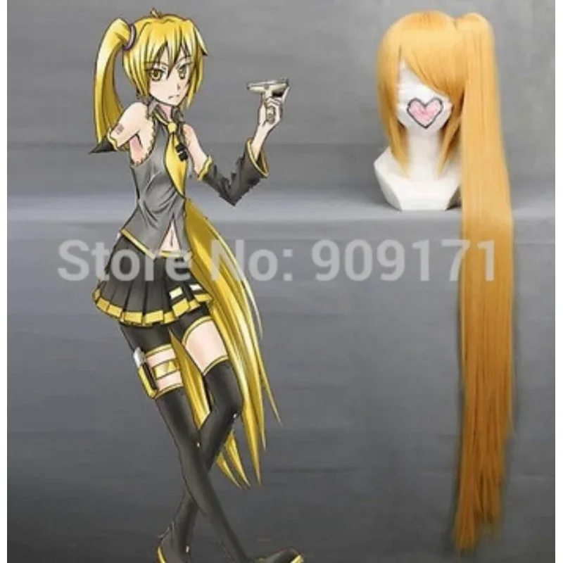 90cm x lange Vocaloid Akita Neru Anime Cosplay Perücke Clip auf Pferdes chwanz hellgrün Cosplay Perücke 100cm