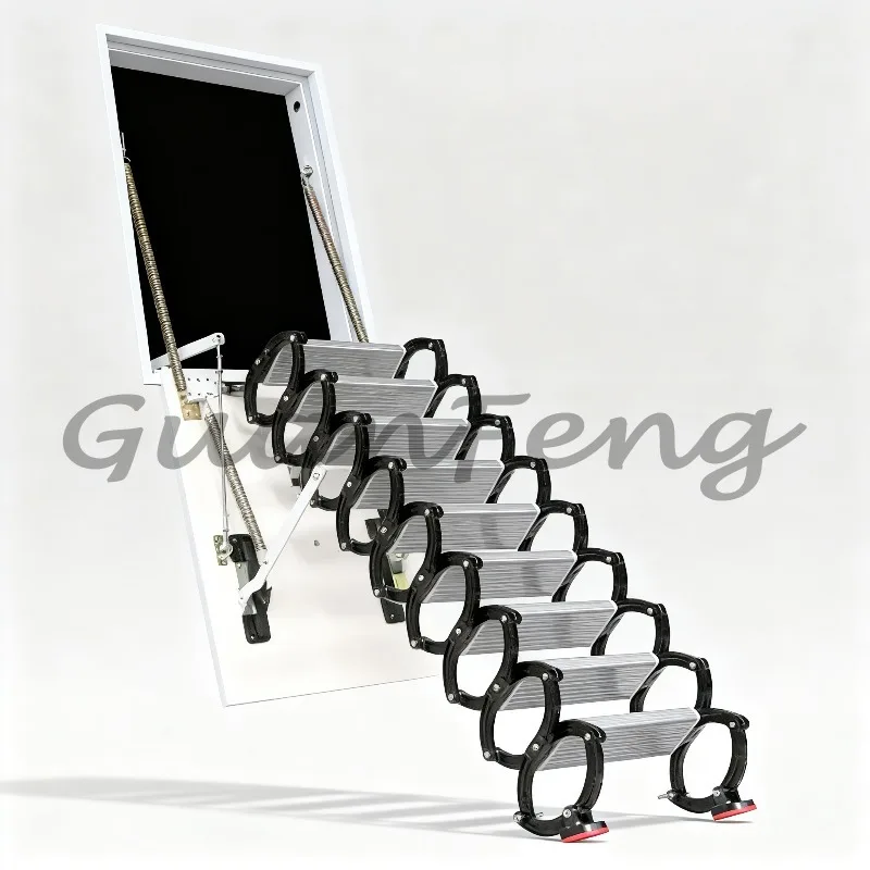 Telescopic Partition Staircase for Side Loft, Retractable Folding Invisible Lift Ladder, Outdoor Platform Extension Stairs