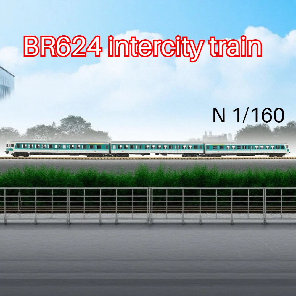 

PIKO N-Type 1/160 BR624 Diesel EMU Intercity Train Трехсекционный литой под давлением мятно-зеленый окрашенный набор игрушечных поездов для мальчиков