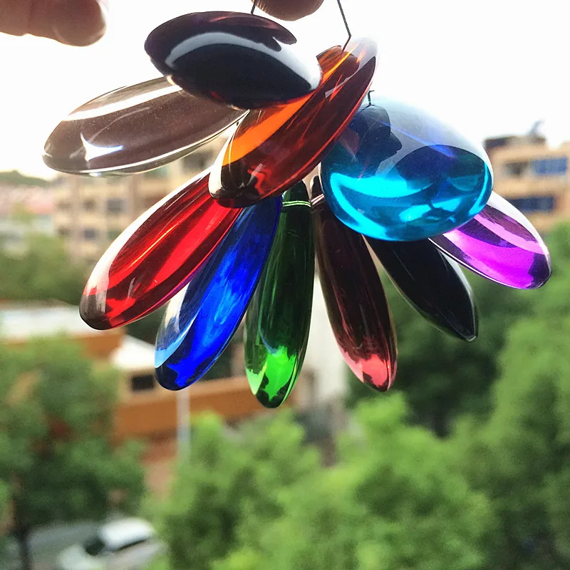 Hot Selling 38mm Glass Smooth Waterdrop Multicolor Stone Wedding Party/ Garden Hanging Decoration For Chandelier Curtain Pendant