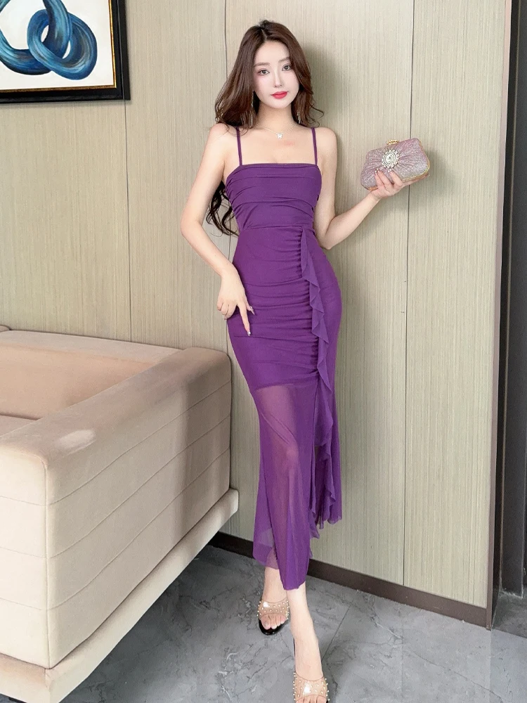 

Сексуальная женская юбка с закругленными ремнями Dr Me с рюшами и подолом, длинная юбка H-образной формы, чистый цвет