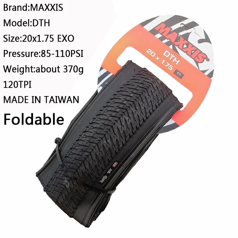 MAXXIS DTH(M147P) 20X1.75 20x1.95 20x2.20 Bicycle Tire MTB Mountain Bikes EXO Full black edge