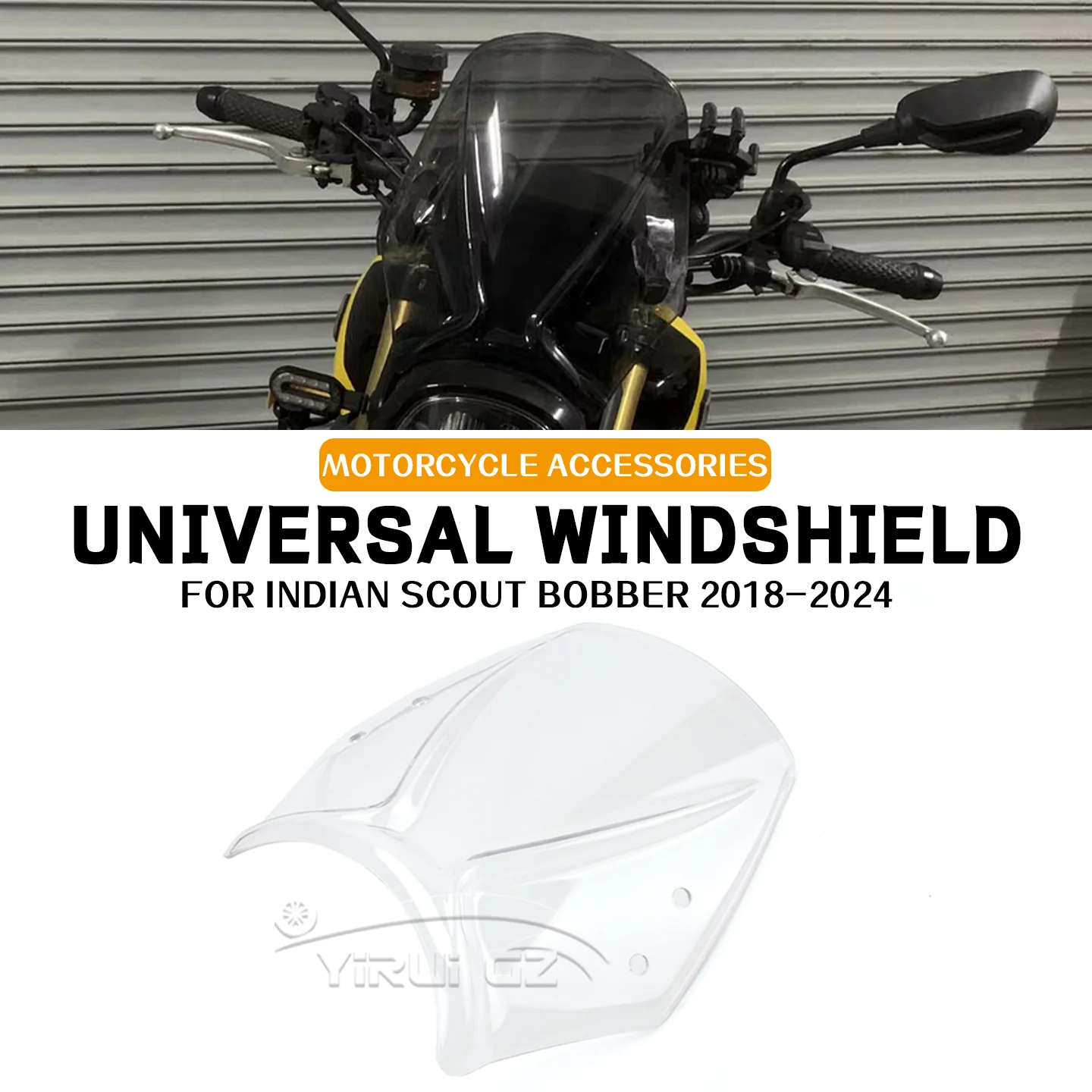 

NEW Motorcycle Accessories For INDIAN SCOUT BOBBER SCOUT BOBBER 2018-2024 Windscreen Screen Wind Deflectors Adjustable Bracket
