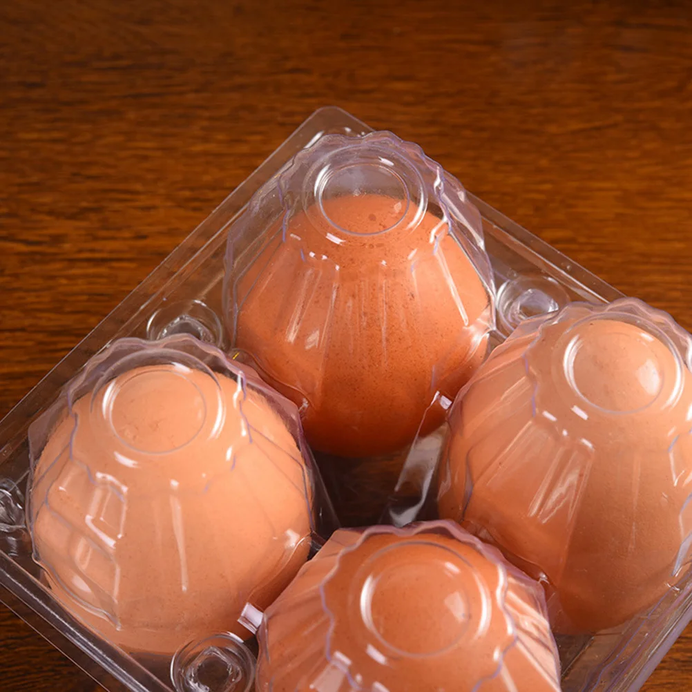 

50Pcs Transparent Egg Storage Box 4 Grids Plastic Carrier Refrigerator Cabinet Space Saver Portable Picnic Camping
