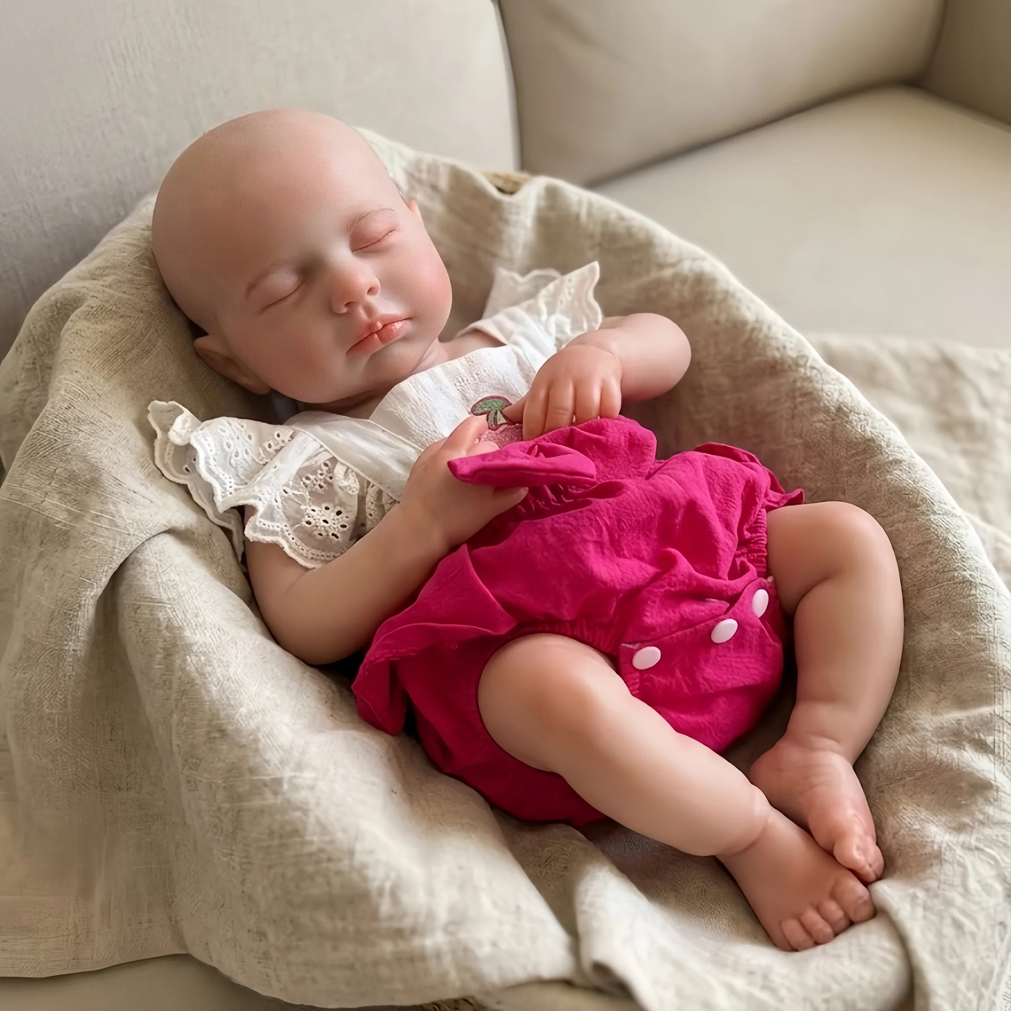 18Inch/45cm Washable Open Mouth Loulou Soft Silicone Reborn Girl Doll Exquisitely Painted Realistic Skin bebe reborn de silicona