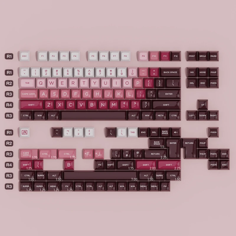 Aangepaste Mechanische Keycaps Keyboard Hsa Profile Rouge Tweekleurige Abs Glanzende Keycaps Geschikt Voor Mechanische Toetsenborden Geschenken