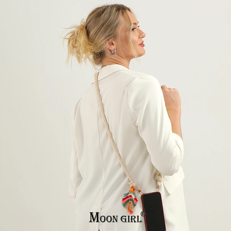 Strong Rope 120CM Phone Chain Colorful Tassel Street Wear Cell Phone Strap Lanyard Portable Small Bag Chain MOON GIRL Design
