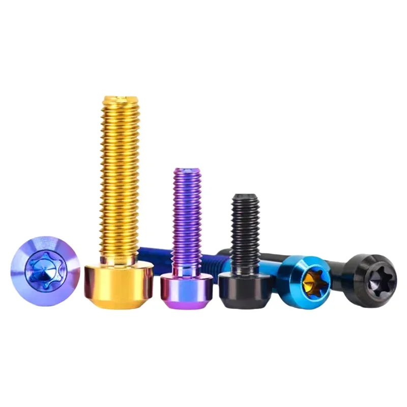 Farbige TC4 Titan-Kegelkopfschrauben mit Innensechskant Torx M4 M5 M6 M8 M10 für Motorrad-Tuning – Detail 3