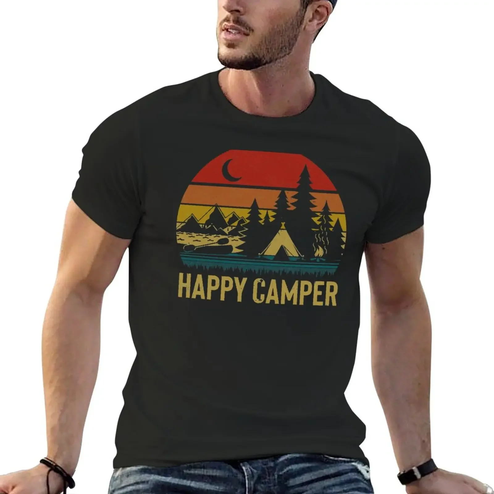 

Happy Camper T-Shirt blacks cute clothes mens plain t shirts