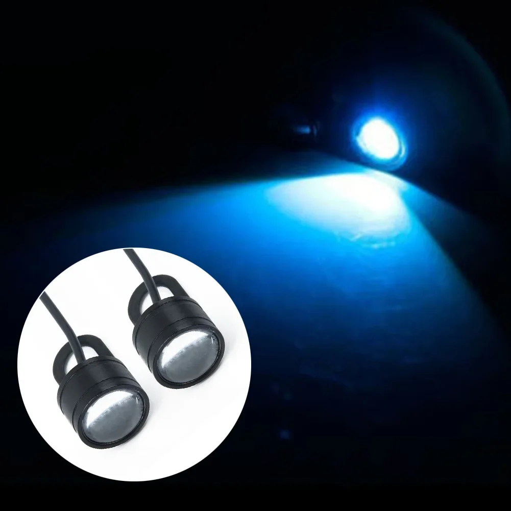 1Pair Motorcycle Spotlight Ice Blue Lens LED Headlight Daytime Running Light Lens Bright Motorcycle Lighting Accessories