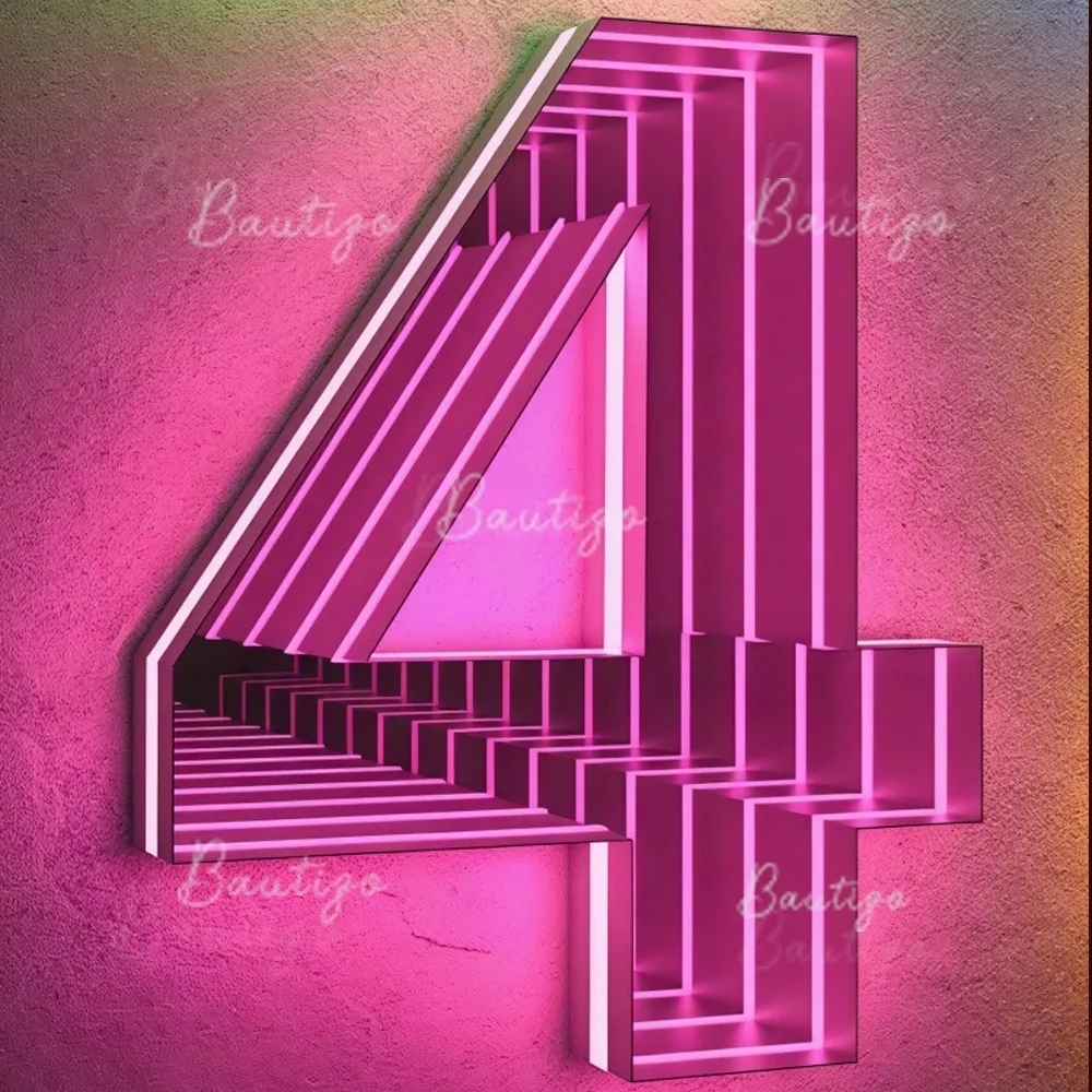 Custom 3D LED Infinity Mirror Sign Channel Letters Personalized Mirror Wall Business Indoor Decoration for Bar Salon