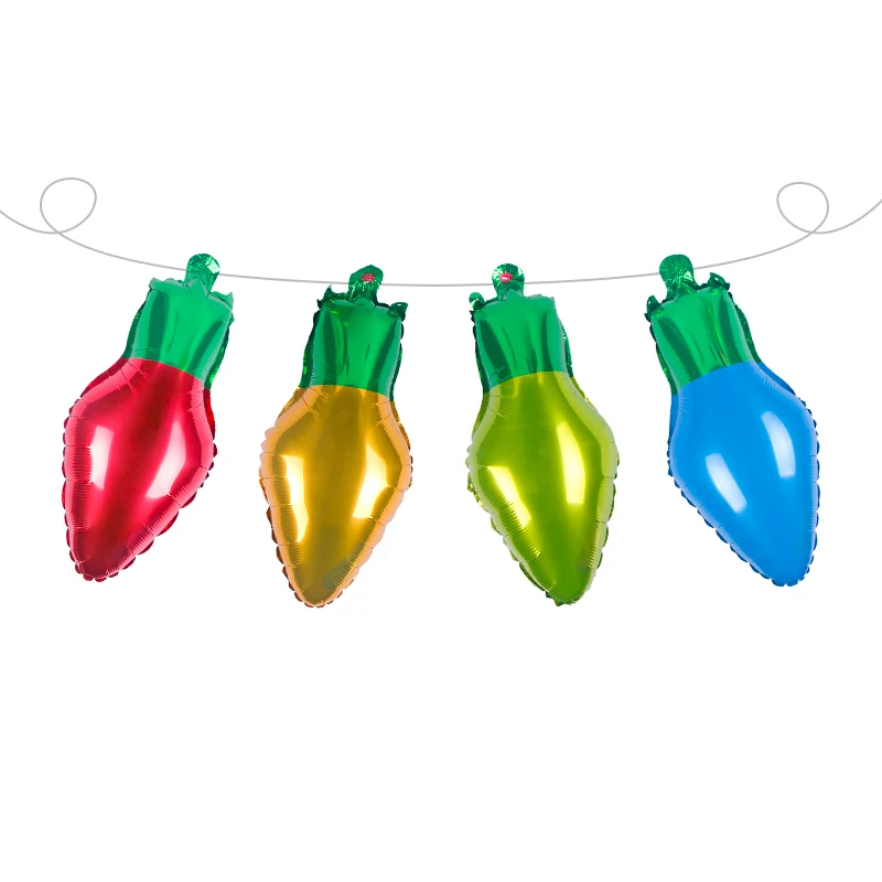 8/12/16pcs Christmas Light Bulb Foil Balloon Christmas Balloons Xmas colorful Light Bulb Ballons Decorations for home new year