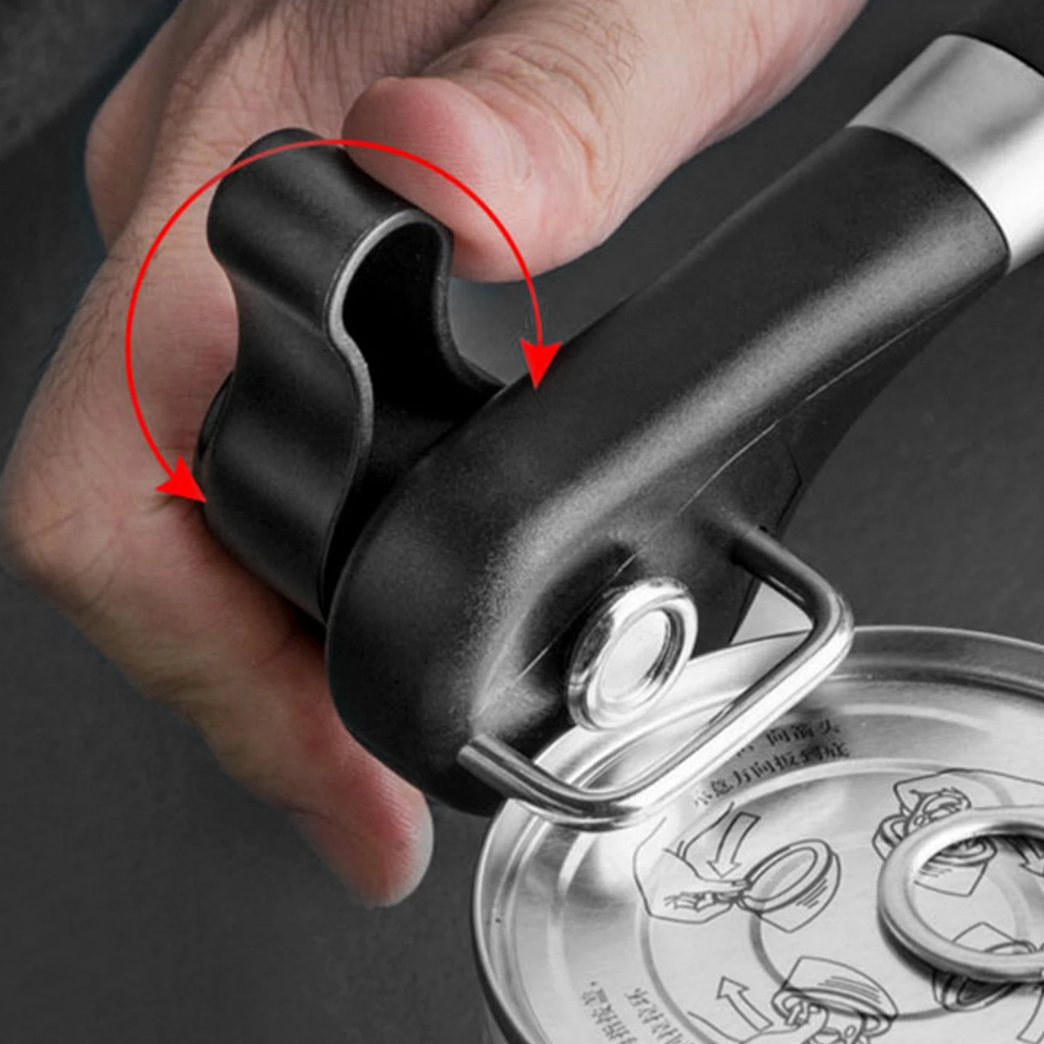 Safety Can Opener Hand-actuated Can Cutter Easy Grip Manual Opener Knife for Cans Lid Kitchen & Restaurant Supplies