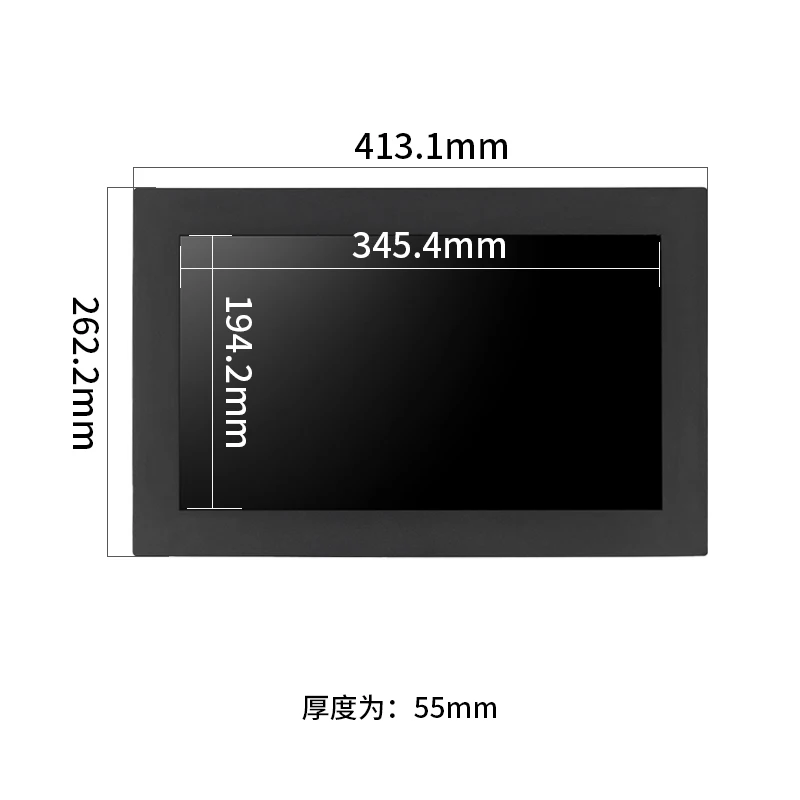 Industrial Wall Embedded Mount 15.6 Inch LCD Touch Screen Monitor with HDMI VGA DVI Interface