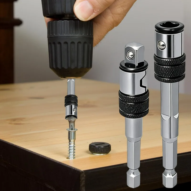 Aste di prolunga in acciaio per impieghi gravosi con sgancio rapido, supporto per inserti per cacciavite per trapani elettrici e utensili elettrici
