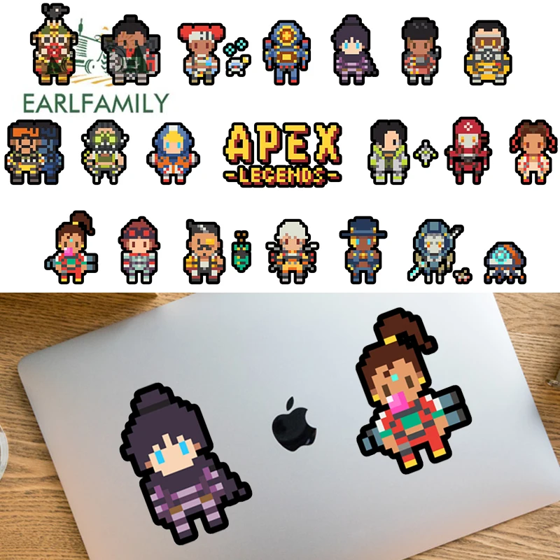 EARLFAMILY 13cm Apex Legends Pixel Chibi Car Accessories PC Game Suitable for Stainless Steel Thermos Laptop Toy Decal Stickers