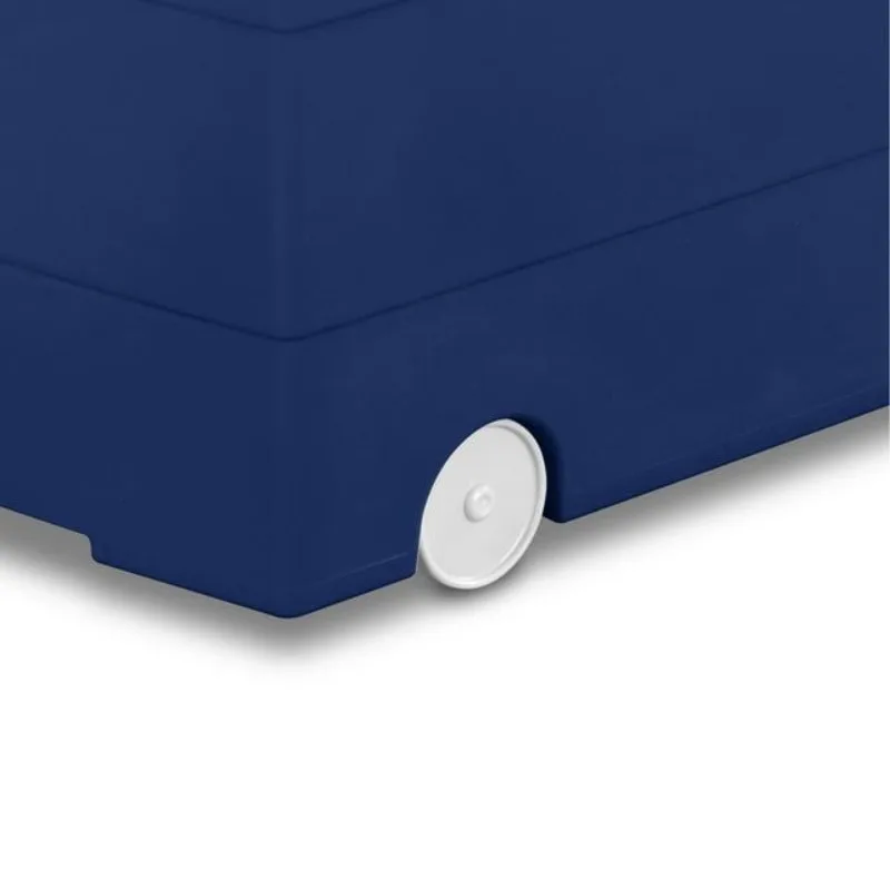 

4 Pack Blue Kids Rolling Toy Storage Bin with Handles Children Toy Organizer Bin for Playroom Bedroom Nursery