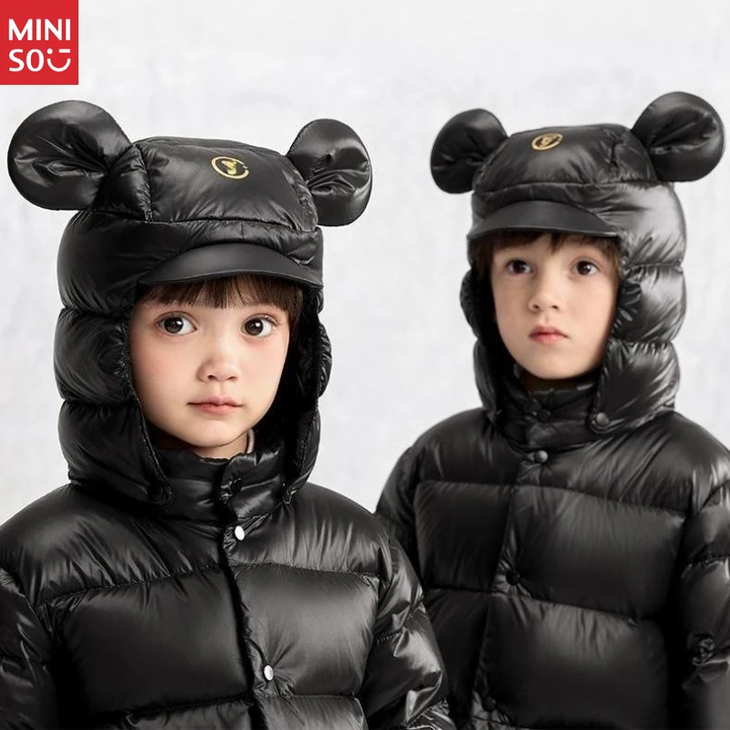 

Bear Ear Vanta Black Graphene Kids Down Jacket 2023 Gold Label Duck Feather Warm