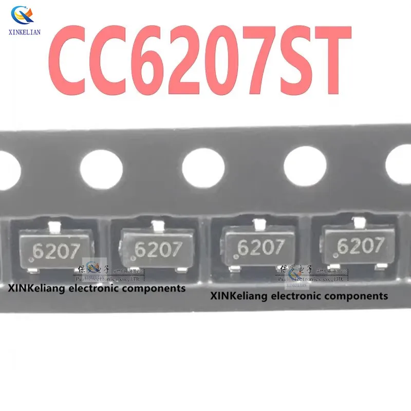 10PCS CC6207ST All-Polarity Hall Effect Switch, 6207 Surface-Mount, Ultra-Low Power, Non-Polarity Sensor