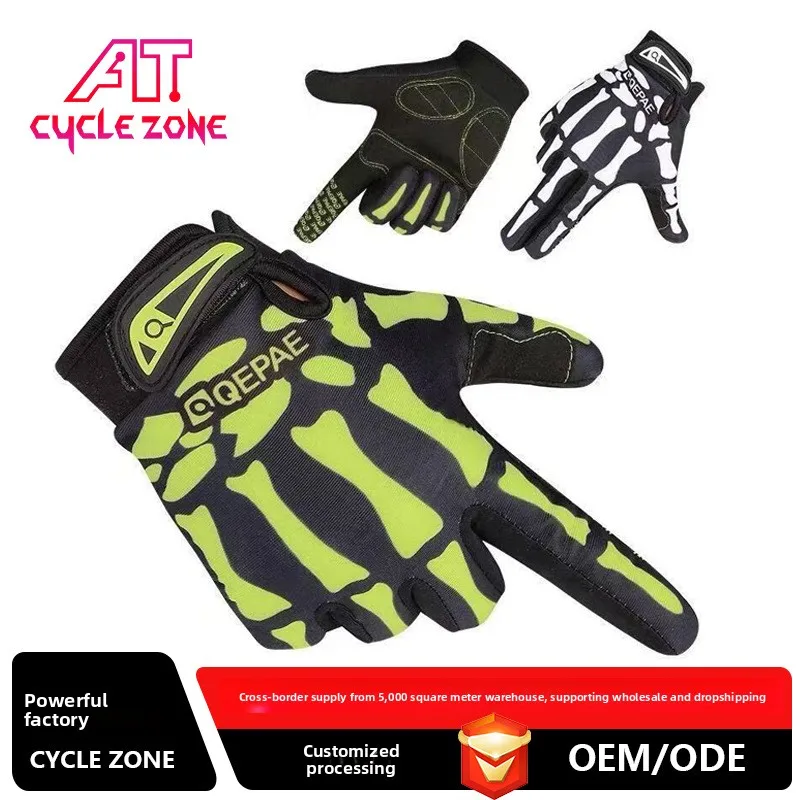 

Cycling Gloves Qepae Chipper Cycling Long Finger Warm Gloves Cycling Sports Outdoor Full Finger Skull Gloves