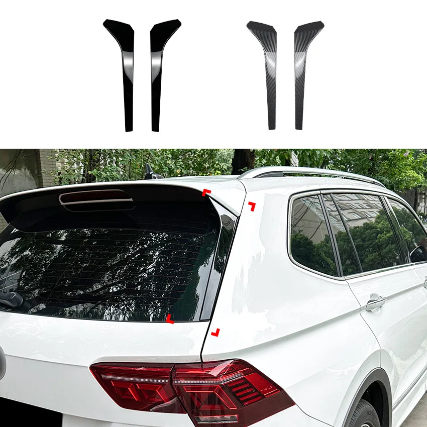 Car Rear Window Side Spoiler Canard Canards Splitter Stickers For VW Tiguan Rline MK2 2017 2018 2019 2020 2021 2022 2023