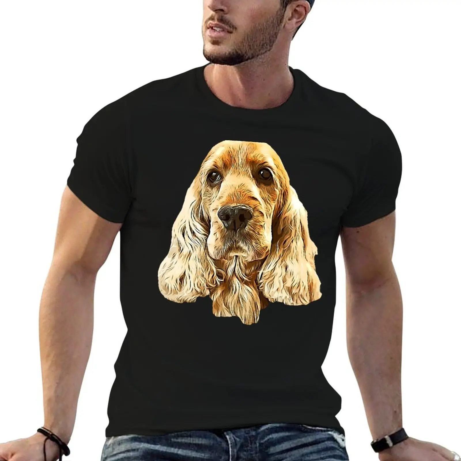 

Gold Cocker Spaniel T-Shirt t shirt for man t shirts designer cotton t shirts high quality T-shirt