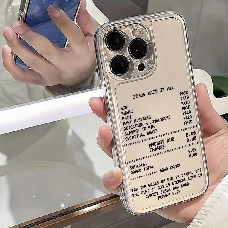 Funda Transparente Antigolpes para iPhone 17 Air 16E 16 15 14 11 Pro Max Plus 13 12 Mini 8 7 X con Diseño de Jesús Paga por Todo
