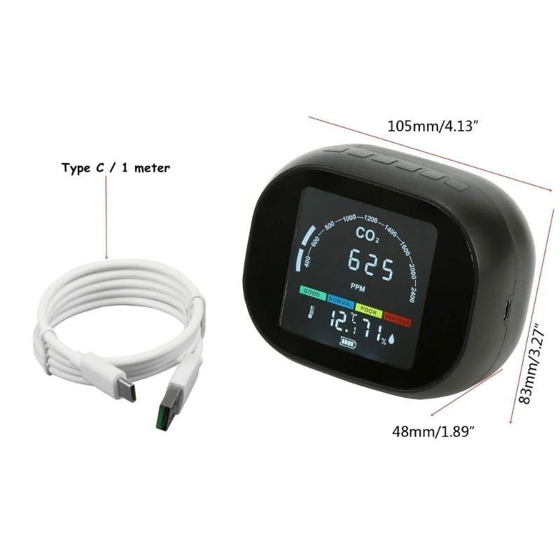 Rilevatori della qualità interna Strumento misurazione della CO2 Analizzatore della qualità Rilevatore