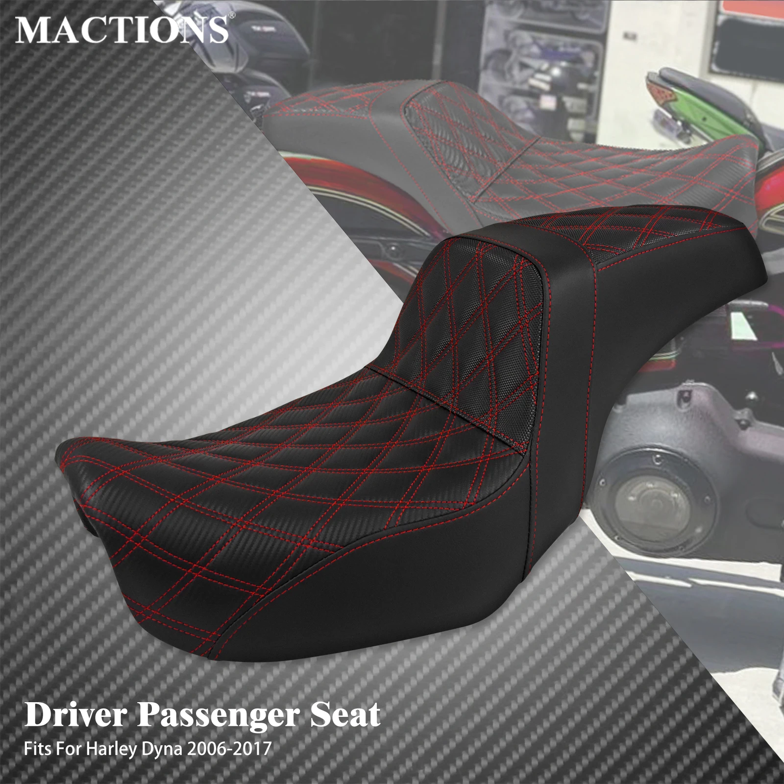 

Motorcycle Saddle Seat For Harley Dyna Street Bob/Fat Bob 2006-2017 Rider Passenger Custom Comfort Cushion Replacement Pad