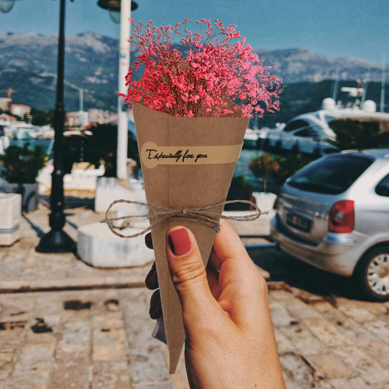 50pcs Paper Cones Kraft Food Cones For Candy Ice Cream Serving Tasting Flower Hemp Rope Wedding Cafe Outdoor Event Use