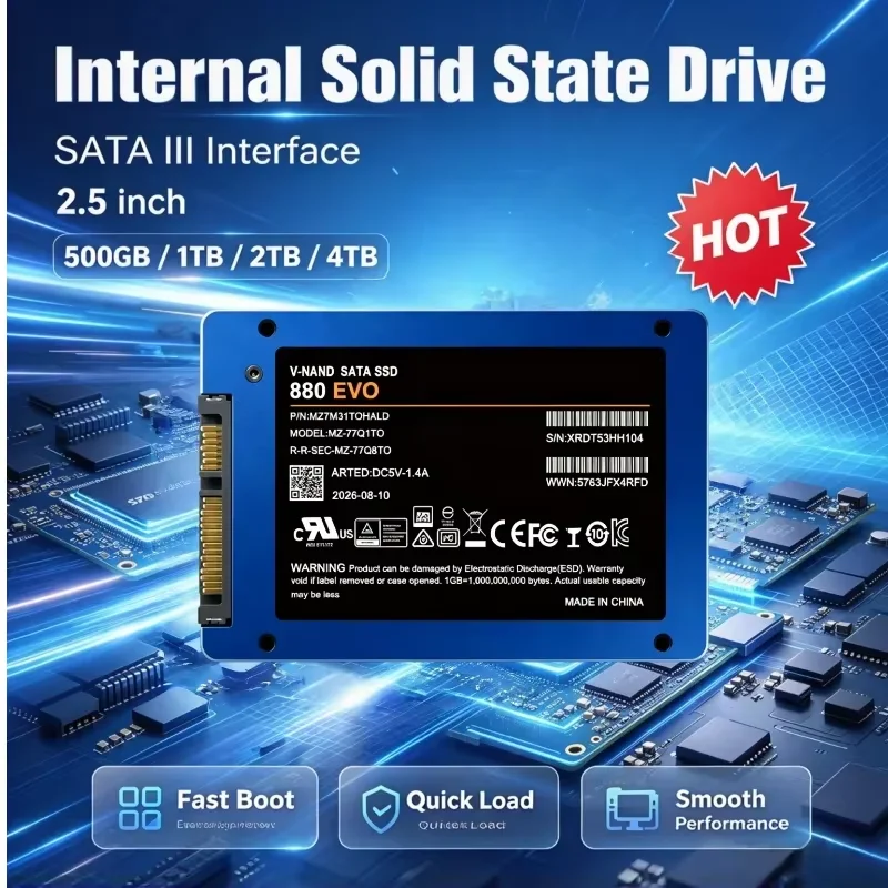 2026 2026 High Performance SSD Hard Drive 2TB 1TB SATA III 2.5" 880-EVO Internal Solid State Hard Disk Storage for Laptop Desktop - Aliexpress Deal
