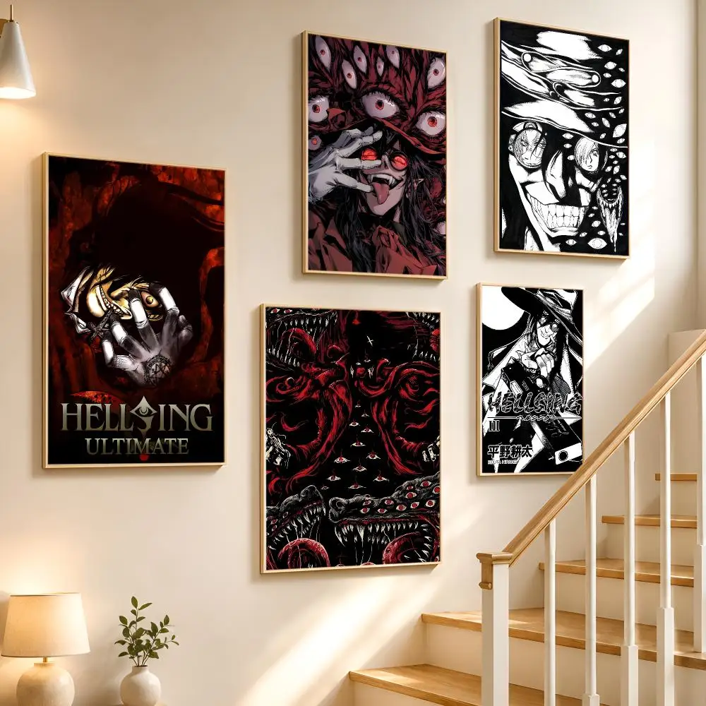 Anime Vampire Hellsing Ultimate Poster High-definition waterproof stickers, suitable for home décor,holiday decorations