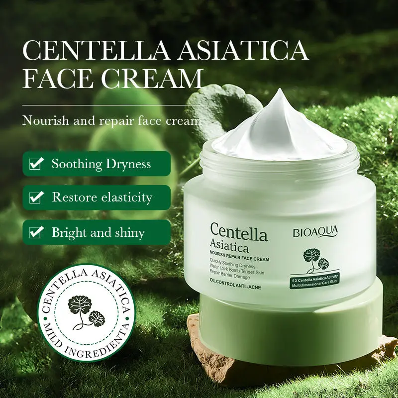 

BIOAOUA Cica Cream 50g - Soothing Hydration Therapy, Oil Control Moisturizer, Skin Renewal Balm