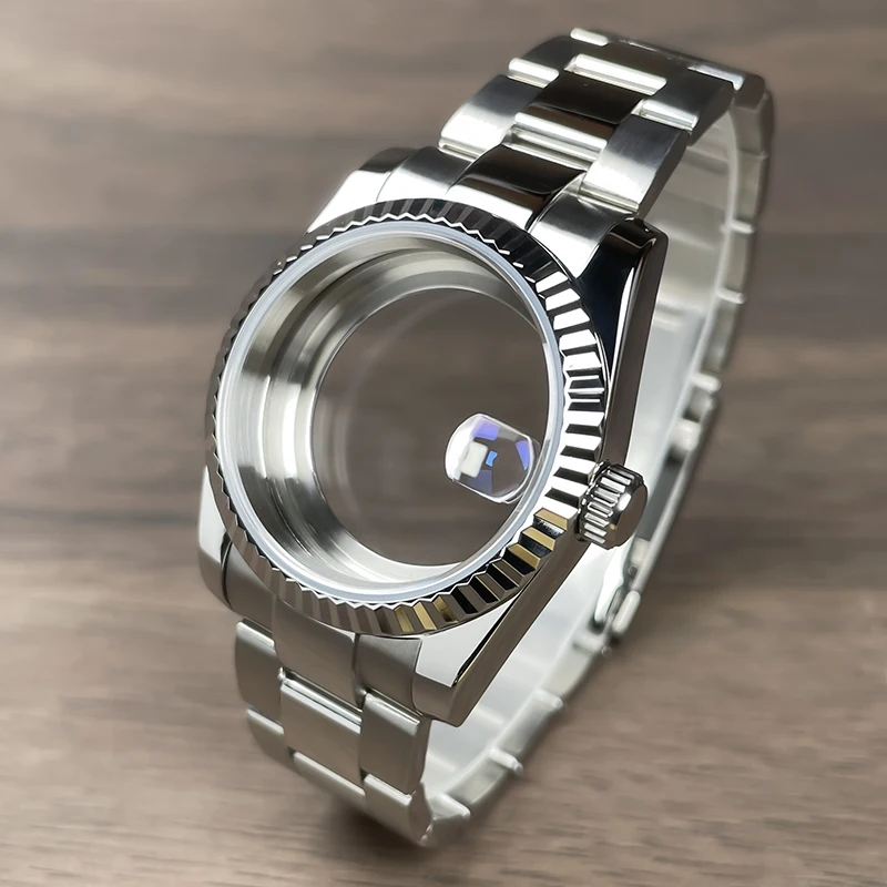 36mm/39mm Fluted Bezel NH35 Case For SK DJ Replacemet Part Sapphire Glass Stainless Steel Fit Nh35 Nh36 Movement Watch Case NH35 image 3
