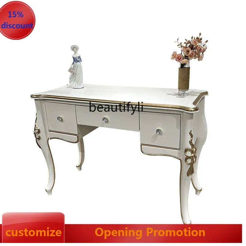 ss8350 French solid wood dresser European court luxury bedroom princess makeup table storage carved table