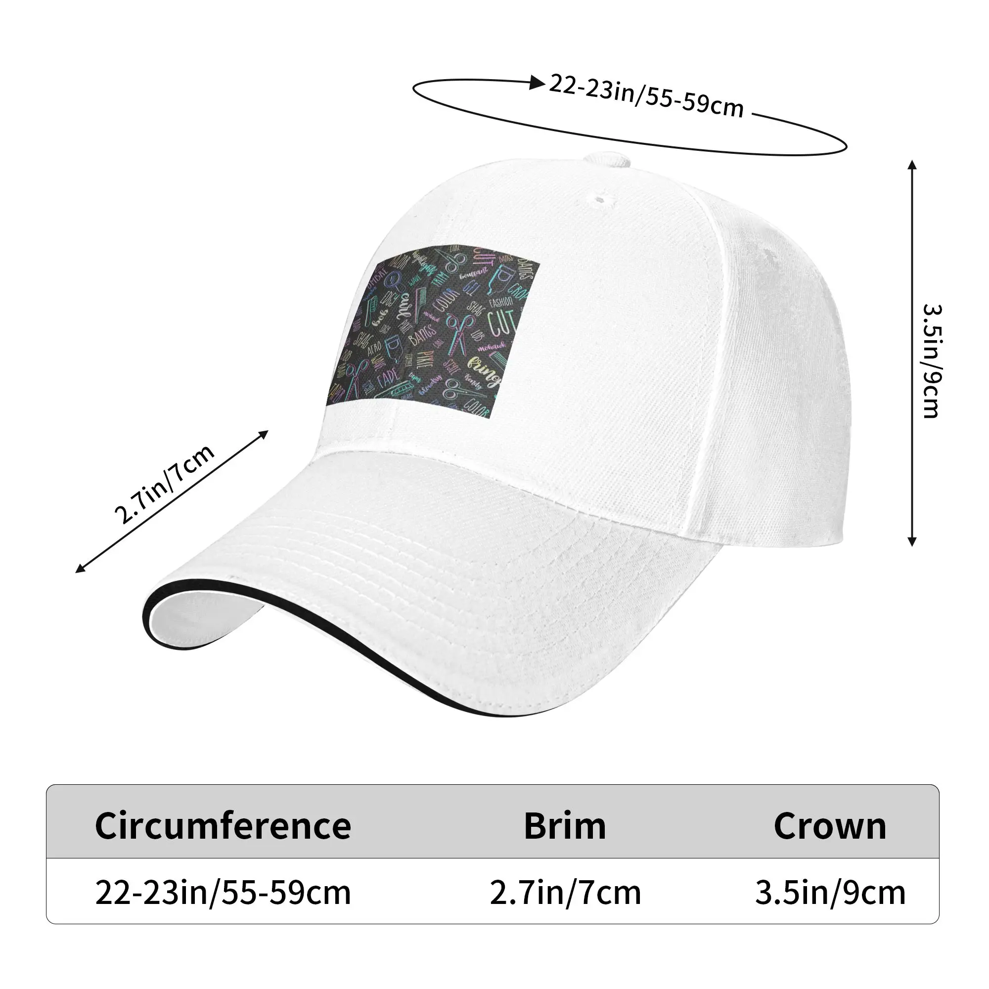Salon Hair Dressing Tool Pattern Cap Casual Baseball Caps Adjustable Hat Hip Hop Summer Unisex Baseball Hats Customizable
