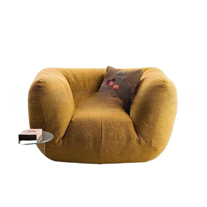 

Nordic simplicity, pumpkin sofa, cream style retro, single living room