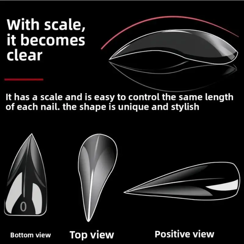 النسر تالون 120/140 قطعة قصيرة منحني خنجر أظافر صناعية نصائح واضحة لينة ملحقات الأظافر وهمية DIY بها بنفسك صالون الأظافر مانيكير #4