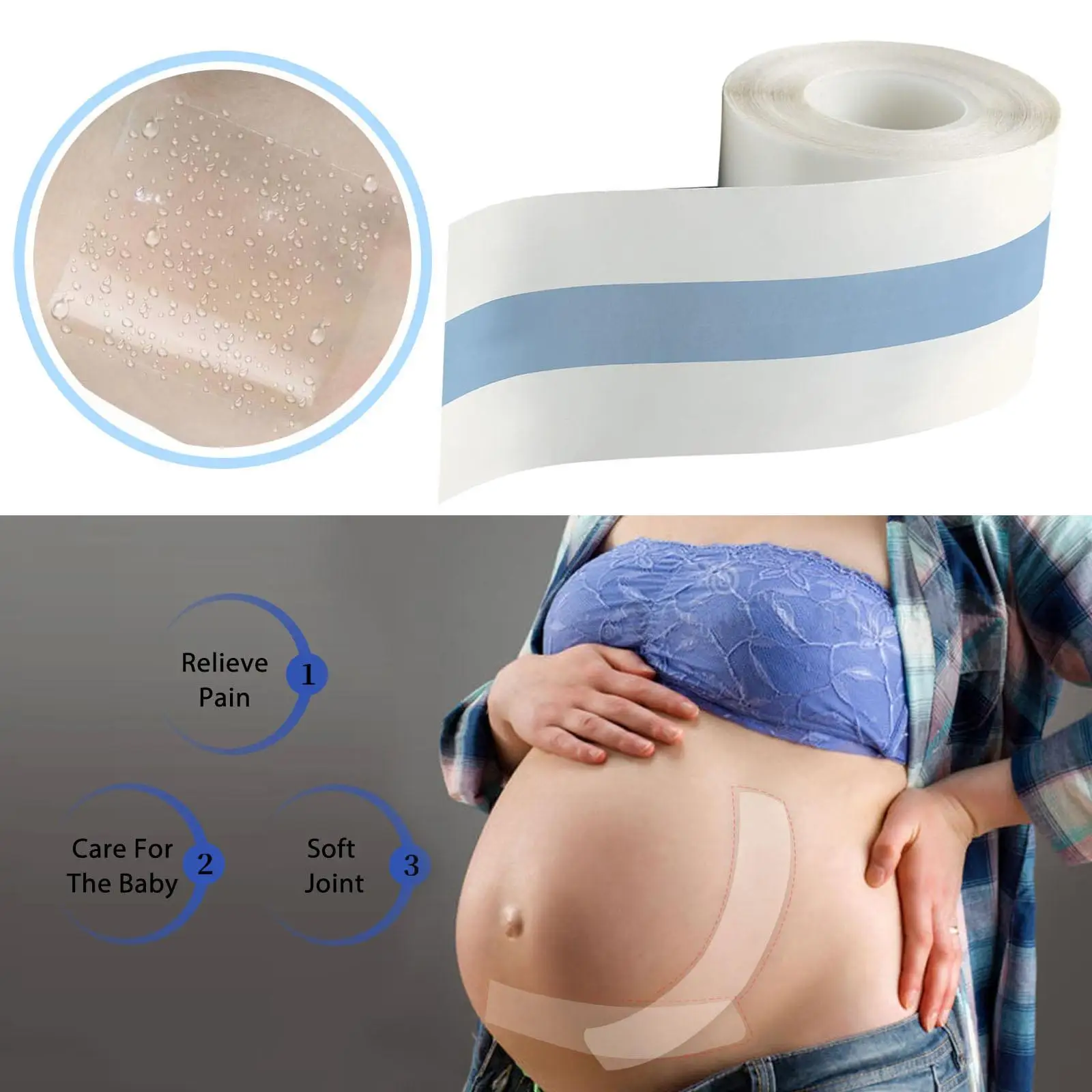 

1M Pregnancy Tape Belly Support Tape Abdominal Waist Women Expecting Support Belly Band Prenatal Care Athletic Bandage Girdle