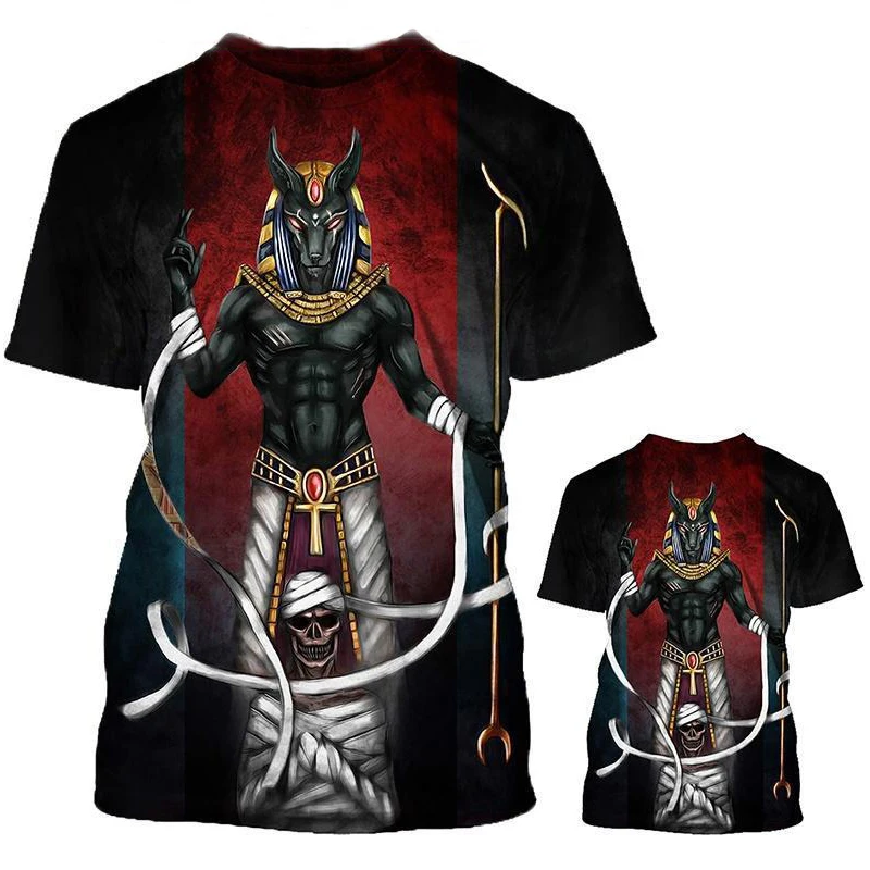 Summer Egyptian Pharaoh 3D Print T-Shirts Streetwear Men Vintage Harajuku Casual Oversized O-Neck T Shirt Tees Tops Clothing