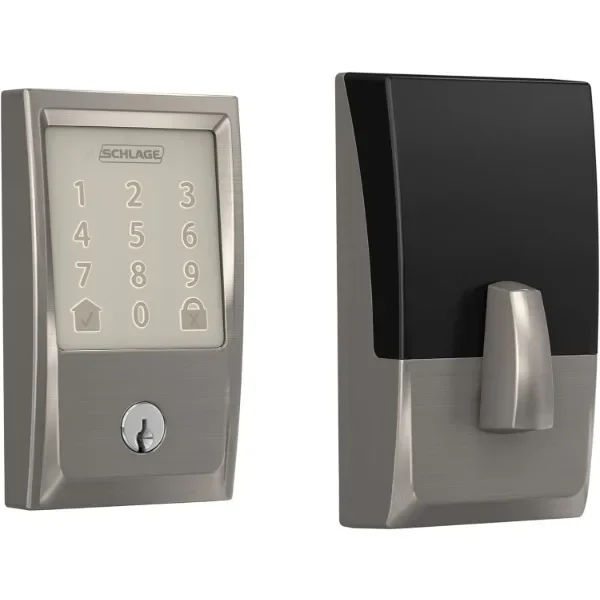 Schlage Encode Smart Wi-Fi Deadbolt with Century Trim in Satin Nickel