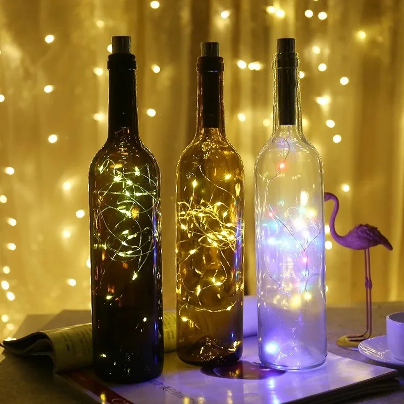 Wine Bottle String Lights with Cork 1/1.5/2M LED Bottle Stopper Starry Lamp Festival Wedding Xmas Party DIY Decor Night Lights