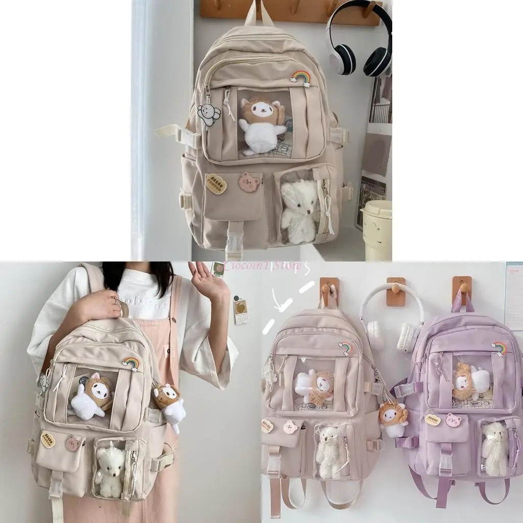

School Backpack Cute Laptop Backpacks Student Bookbag Nylon Casual Travel Bags for Teen Girls Women Ladies