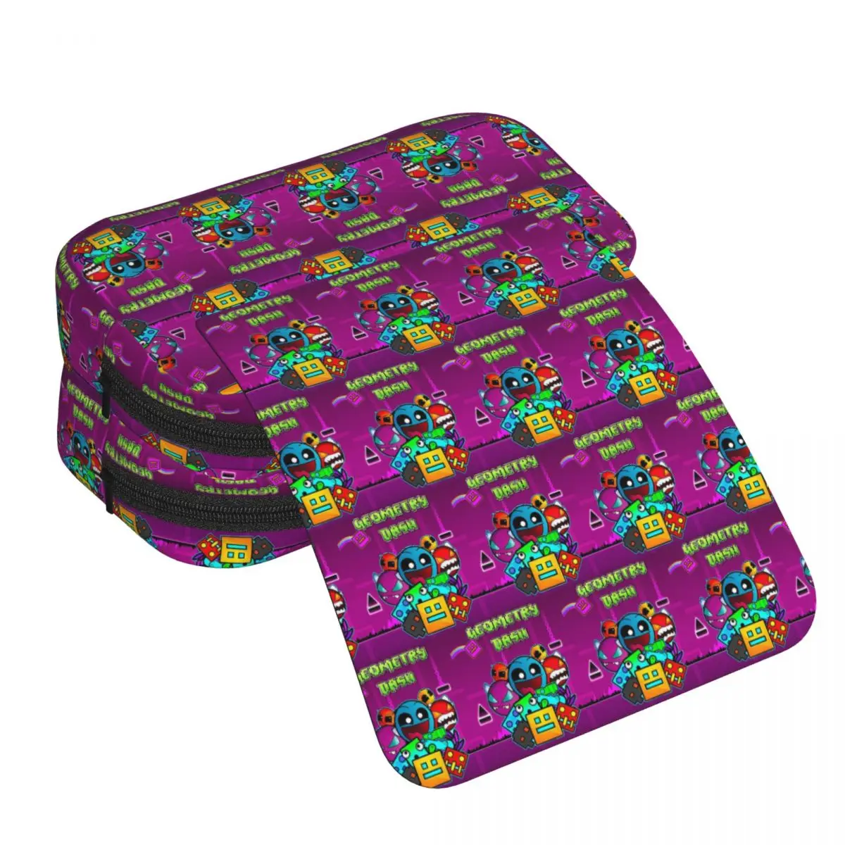 Video Game Geometry Dash Pencil Case for Students School Pen Box Pencil Bag Stationery Supplies Pen Holder Bag